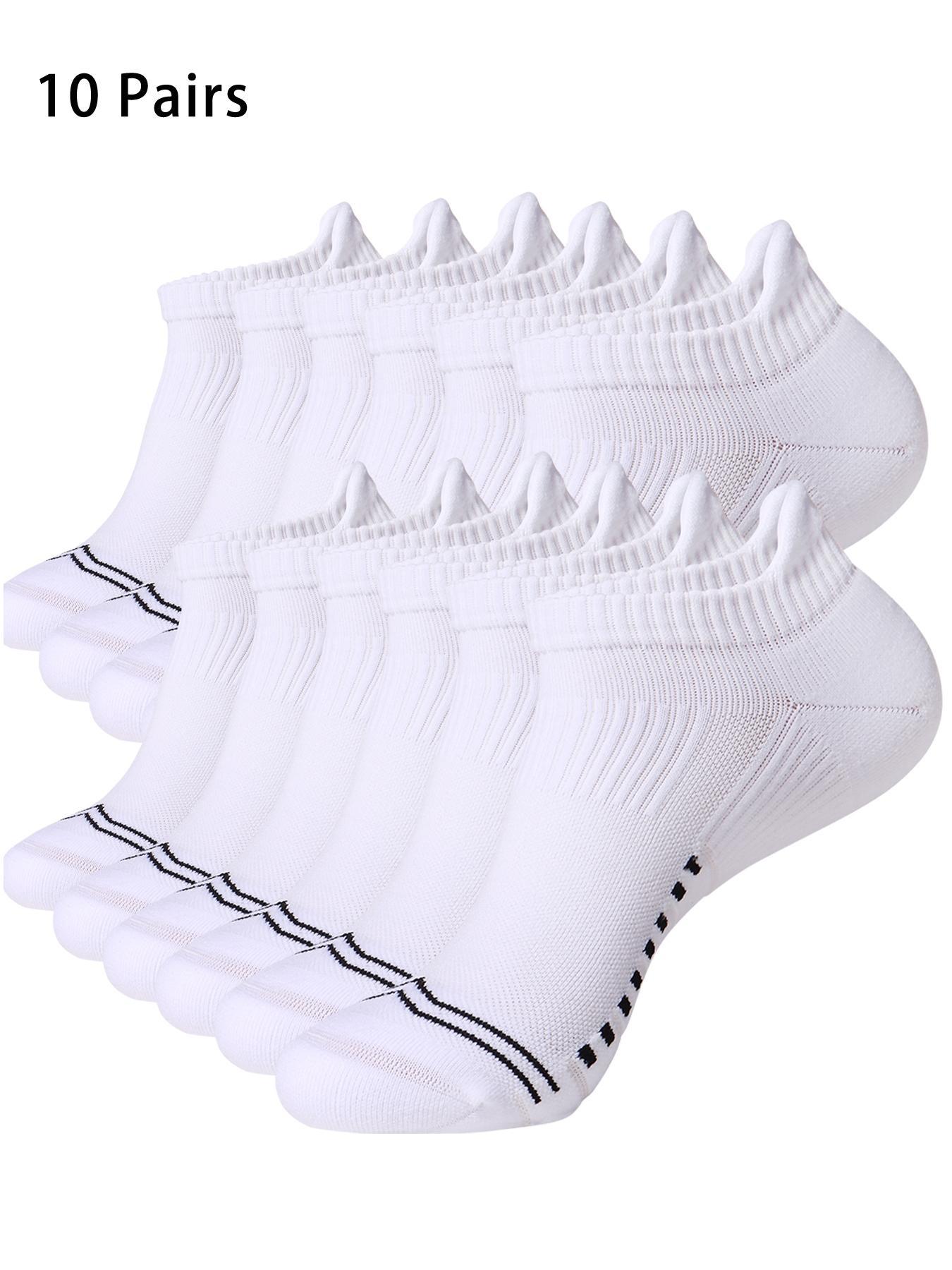 10/20Pairs Women's Compression Running Socks,  Ankle Support Sports Socks, Low Cut Cushioned Athletic Socks, Track Socks for Comfort & Performance
