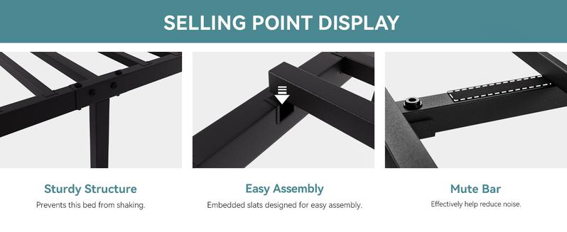 HOOMIC Metal Platform Bed Frame【Frame Only No Mattress】with Vintage Circular Design Headboard and Footboard,Extra Under-Bed Storage,Bedroom Furniture,No Box Spring Needed,Black/Brown,Twin/Full/Queen/King Size