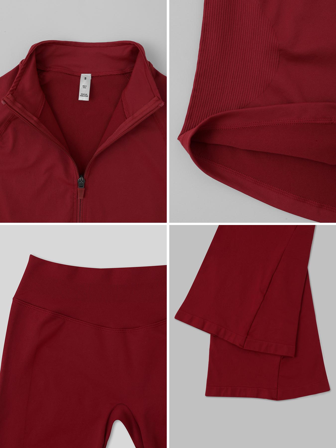 Women's 2-Piece Sportswear Set, Long Sleeve Slim Fit Top & High Waist Tight-Fitting Pants, Yoga Gym Running Comfortable Breathable, Sweatsuit Set, Athleisure Wear Set