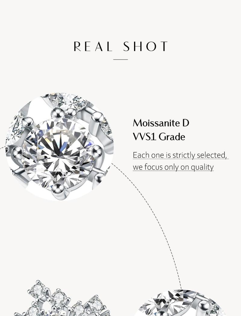 Gorgeous Synthetic Moissanite Ring 1.5CT D Color for Women Birthday Gift Engagement Wedding Fine Jewelry R035
