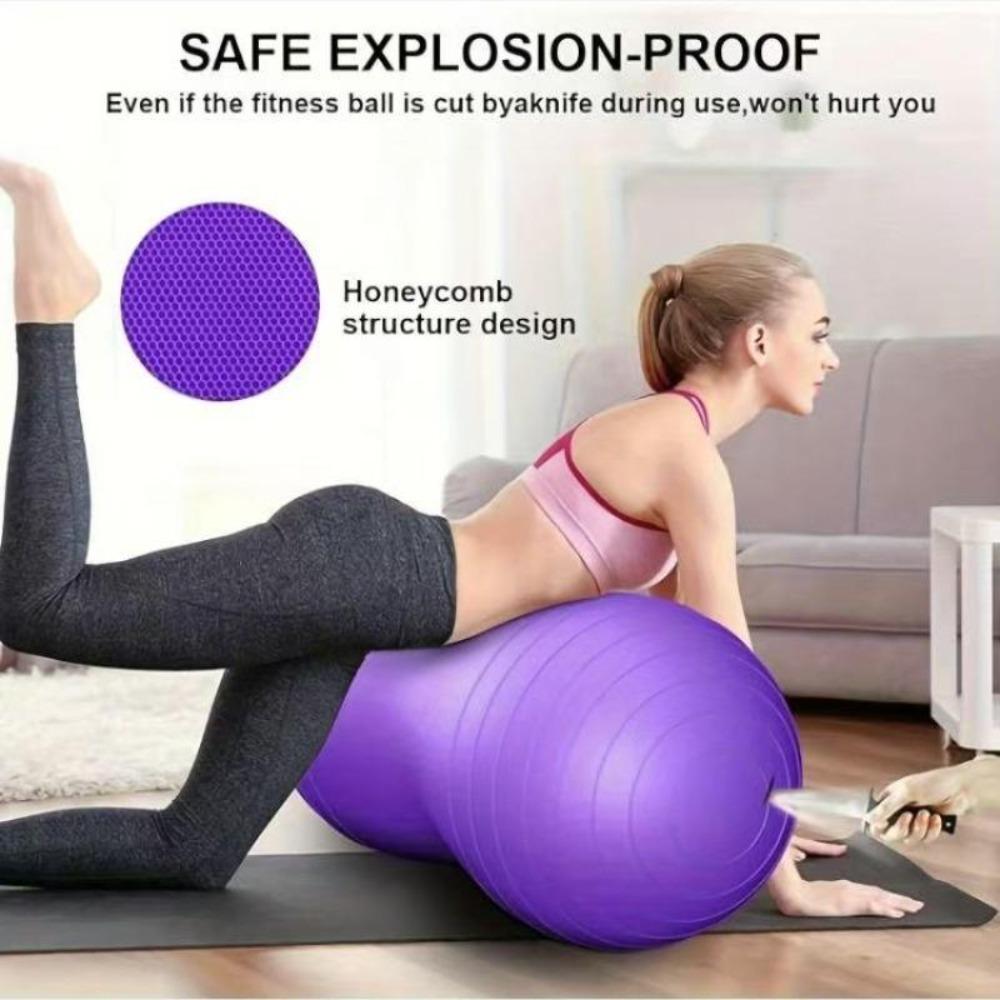 45cm Extra Thick Exercise Yoga Ball - Non-Slip & Durable, Includes Pump, High Weight Capacity & Burst-Resistant for Gym, Balance, Pregnancy, Pilates & Physical Therapy, Gym Equipment