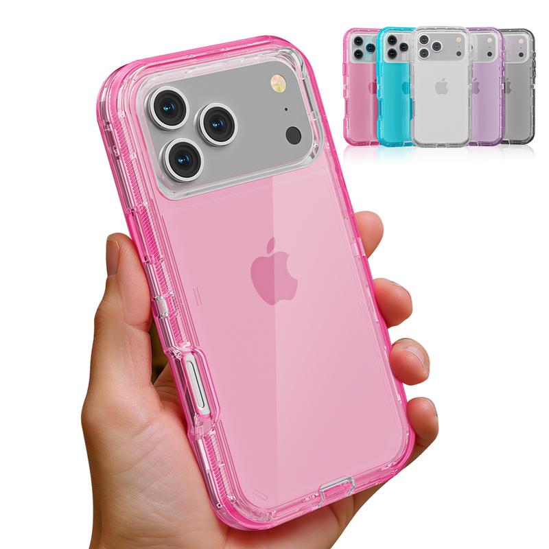 OREKROY Hybrid 3-Layer Military Shockproof Clear Defender Case For iPhone 17 Pro Max/17 Air/17 Pro/17 Heavy Duty Drop Protection Full Body Rugged Shockproof Dust Proof Protective Tough Durable Back Cover