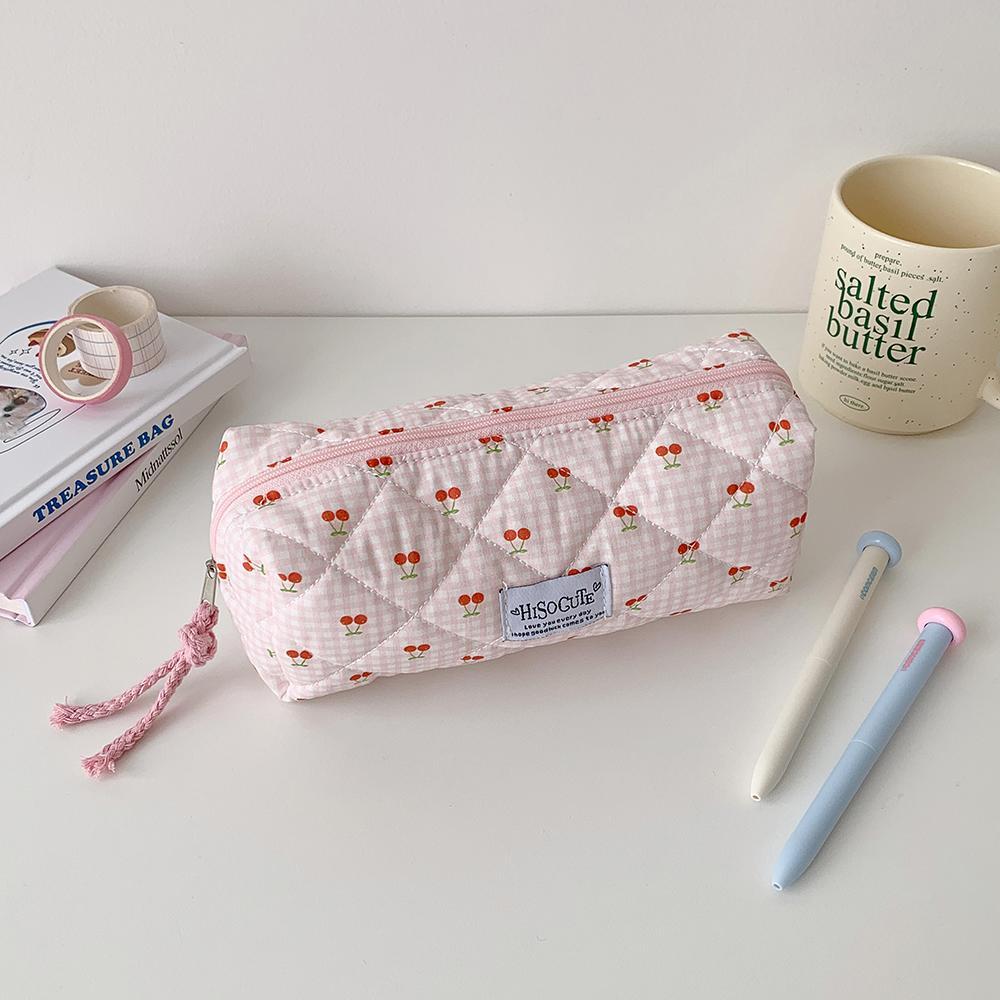 Cute Cartoon Cherry Pencil Case, Portable Stationery Organizer Bag, Adorable Cosmetics Storage Pouch, Ideal for Students