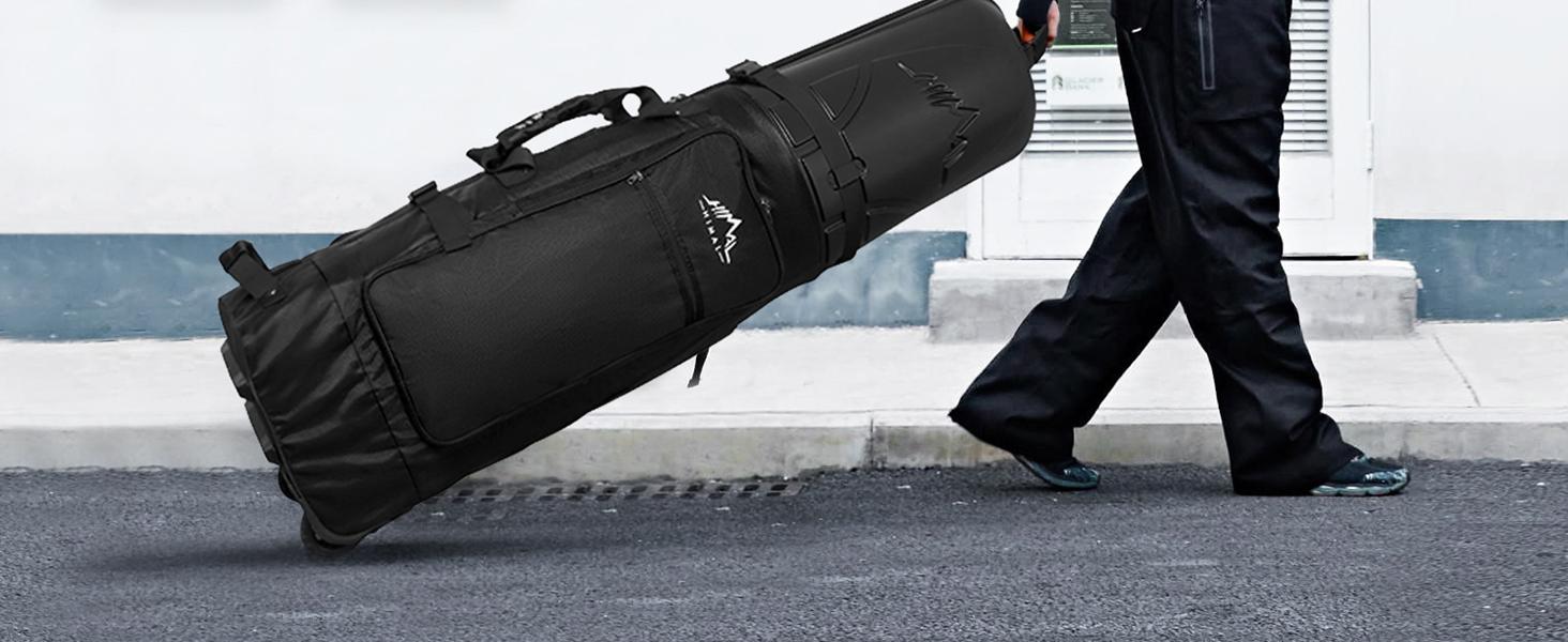 UNIHIMAL Golf Travel Bag with Hard Case Top, 1680D Heavy Duty Oxford Golf Club Travel Bags for Airlines with Wheels Easy to Maneuver UNIHIMAL Golf Travel Bag with Hard Case Top, 1680D Heavy Duty Oxford Golf Club Travel Bags for Airlines with Wheels Easy to Maneuver