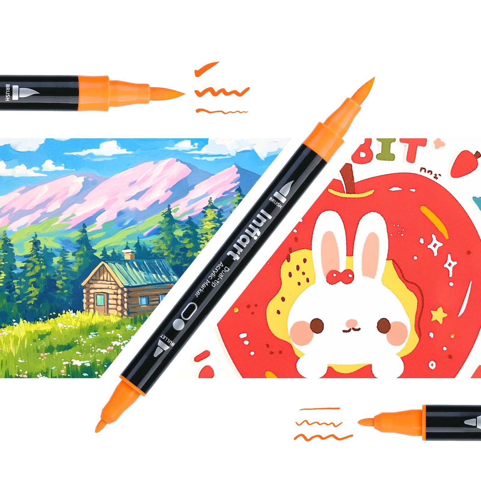 Dual-Ended Marker Pen Set, Multiple Sizes, Non-Transparent Layering, CD Cloth Bag, Watercolor Pens, DIY Hand Drawing, Graffiti Pens