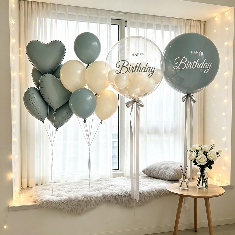 Blue Latex Balloon Set, Bubble Ball Kit with Small Balls, Perfect for Birthday Parties, Anniversary, Baby Shower, Gender Reveal, Balloon Decorations