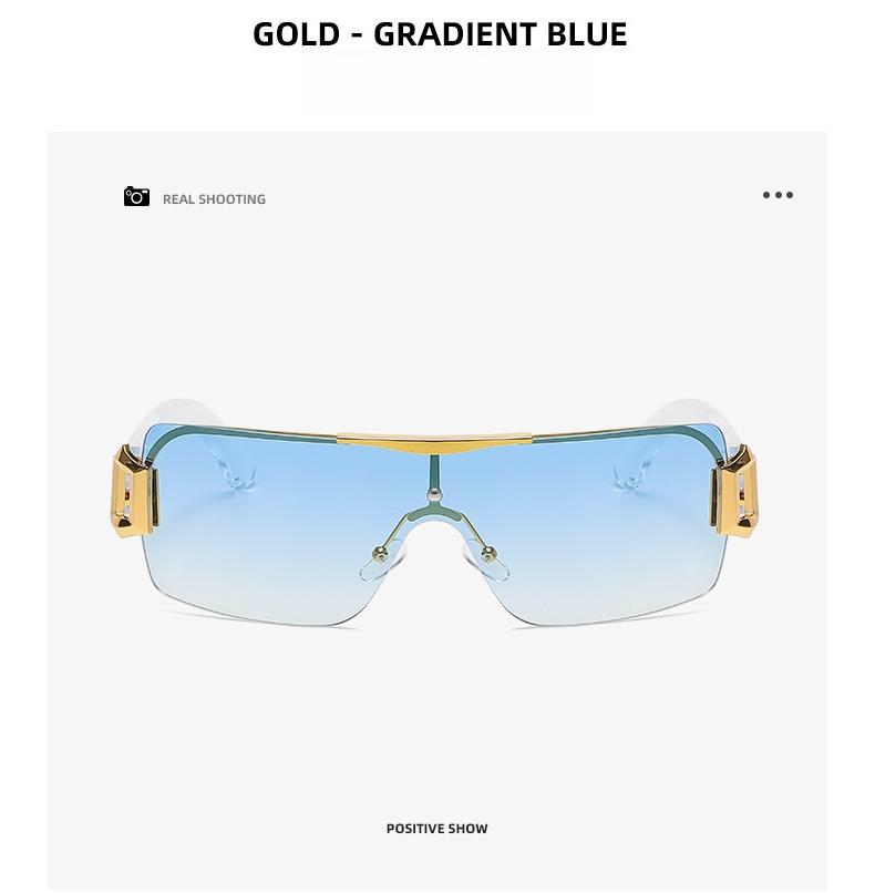 Trendy Y2K Punk Frameless Sport Sunglasses for Women Men UV400 Protection Rimless Shades for Rave Festival Cycling Running Outdoor Daily Wear