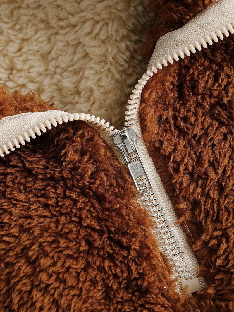 Men's Vintage Color Block Fleece Jacket, Half-Zip Stand Collar, Cozy Warmth for Casual Street Style, Perfect for Spring & Fall Men's Vintage Color Block Fleece Jacket, Half-Zip Stand Collar, Cozy Warmth for Casual Street Style, Perfect for Spring & Fall