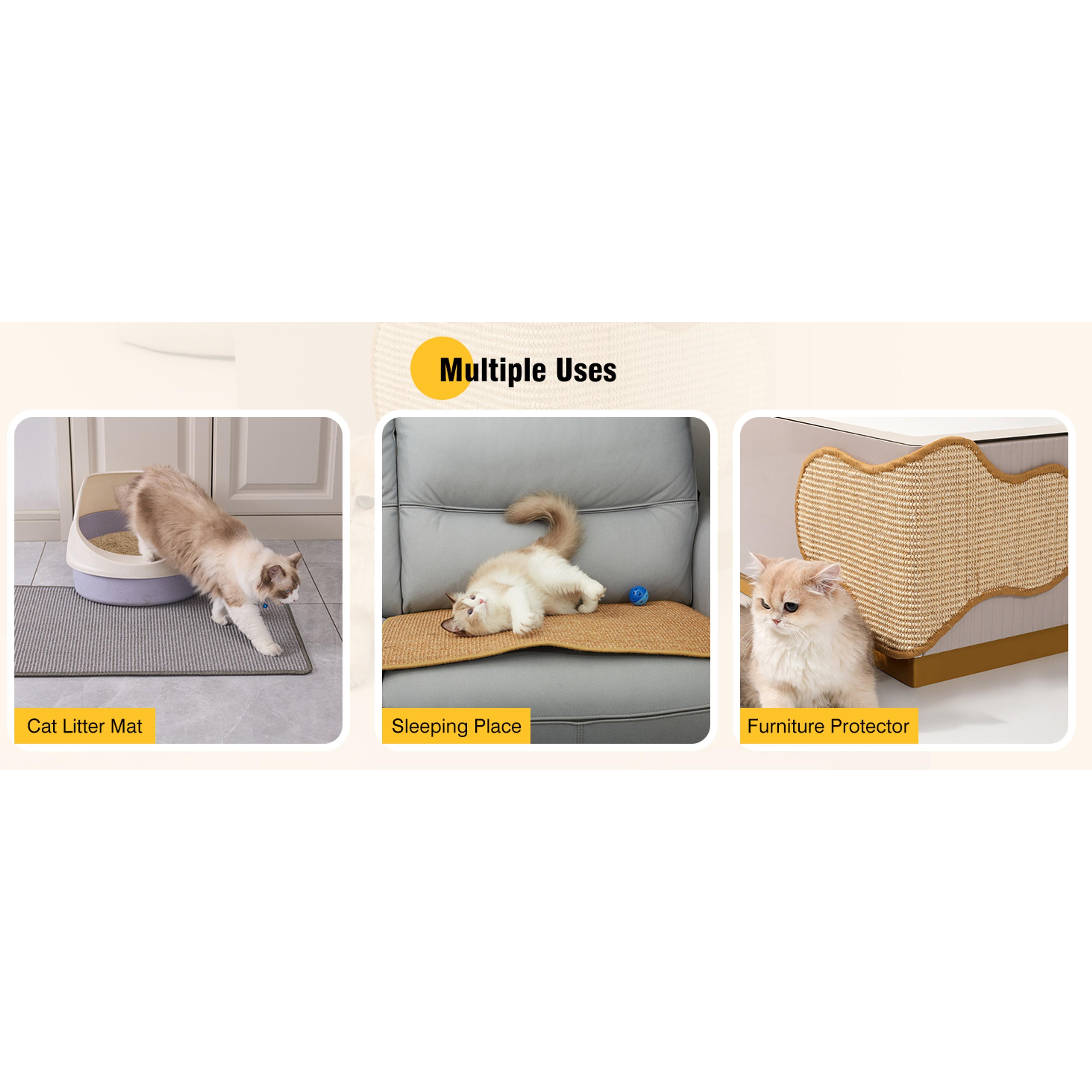 Sisal Cat Scratcher Mat with Sticky Tapes & Damage-Free Nails, 23.6"x11.8" Eco-Friendly Natural Material Mat, Durable Reinforced Design for Indoor Cats’ Couch Protection (Cactus) Sisal Cat Scratcher Mat with Sticky Tapes & Damage-Free Nails, 23.6"x11.8" Eco-Friendly Natural Material Mat, Durable Reinforced Design for Indoor Cats’ Couch Protection (Cactus)
