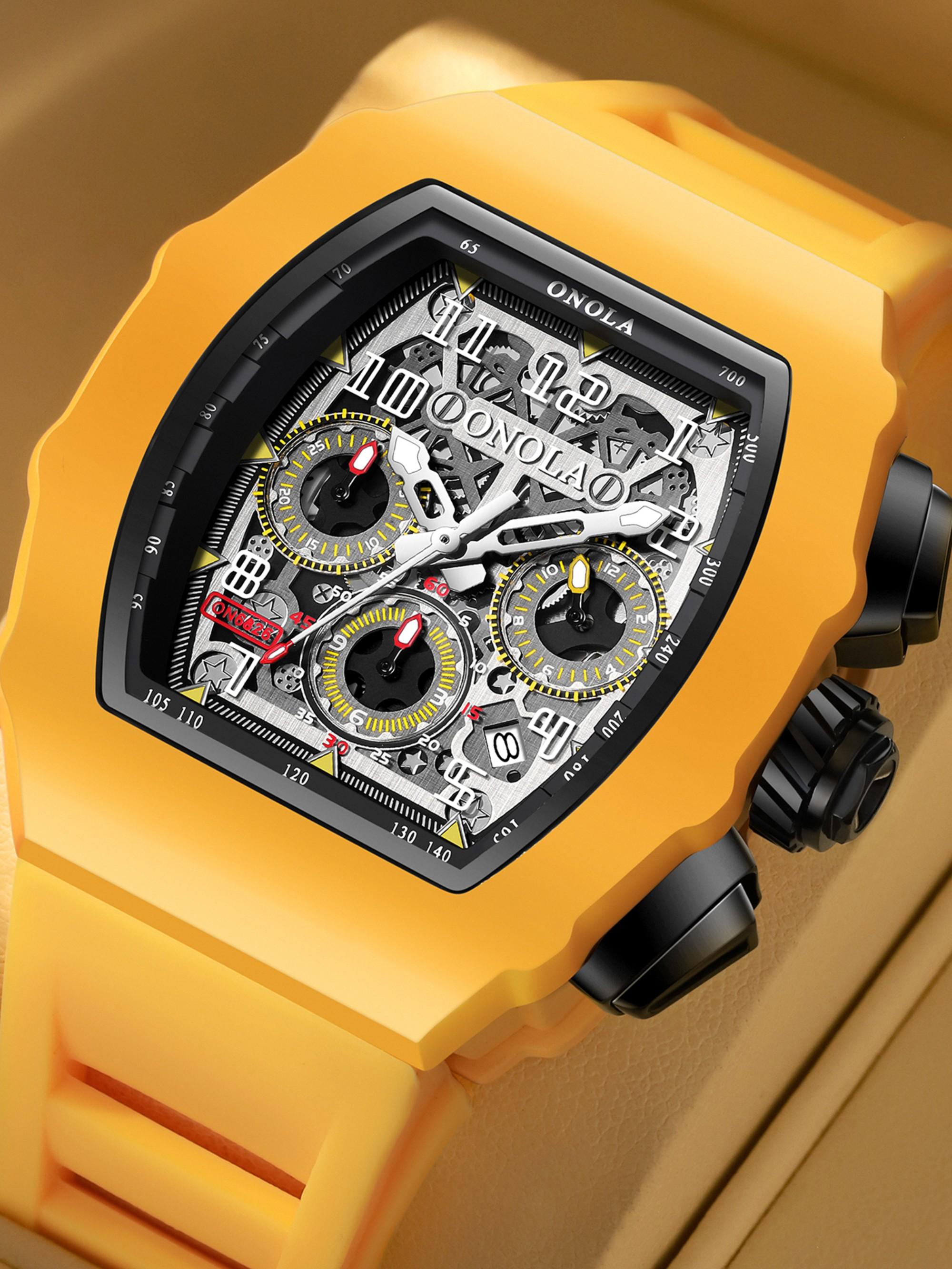 Onola Fashion Men's Quartz Watch, Multi-Function Timer, Waterproof Glowing Sports Watch for Outdoor Use, Perfect Gift for Any Occasion