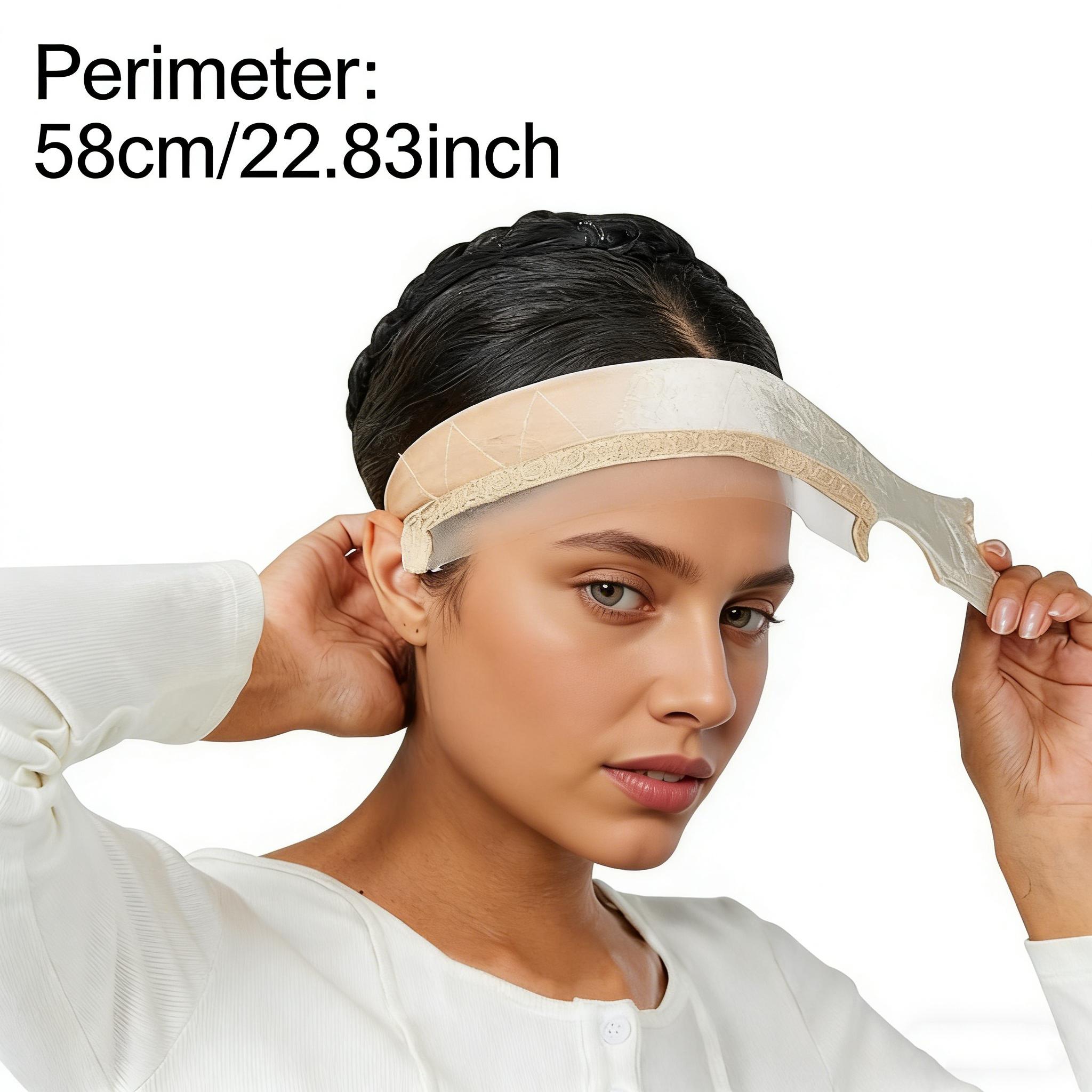 Breathable Frontal Wig Band Adjustable Elastic Wig Strap Non-Irritating with Anti-Slip Silicone Strip Natural Hair Edge ()