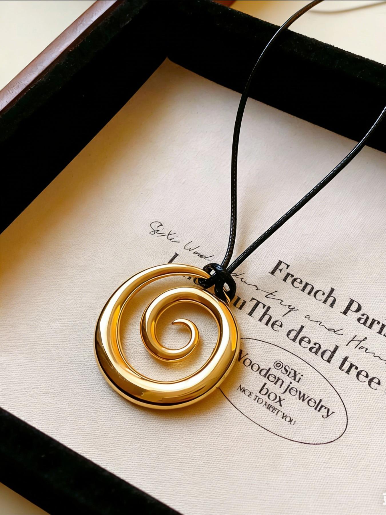 1 Piece of Fashionable Metal Spiral Pendant Necklace, Women's Necklace, Simple and Casual, Versatile, Party, Daily Commuting Necklace