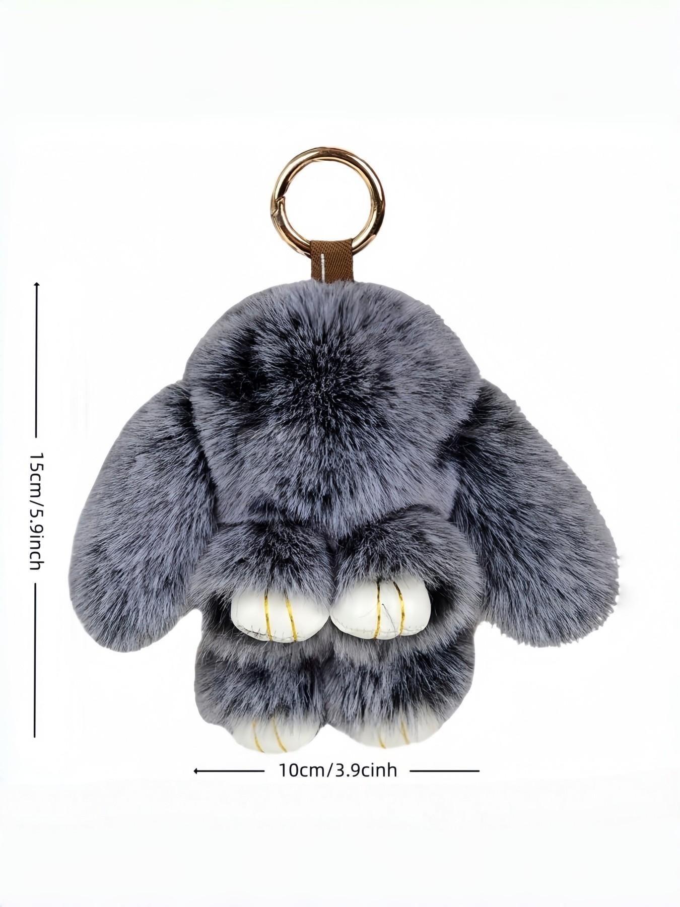 Cute Plush Bunny Keychain Pendant, Soft Stuffed Rabbit Charm Accessory ...