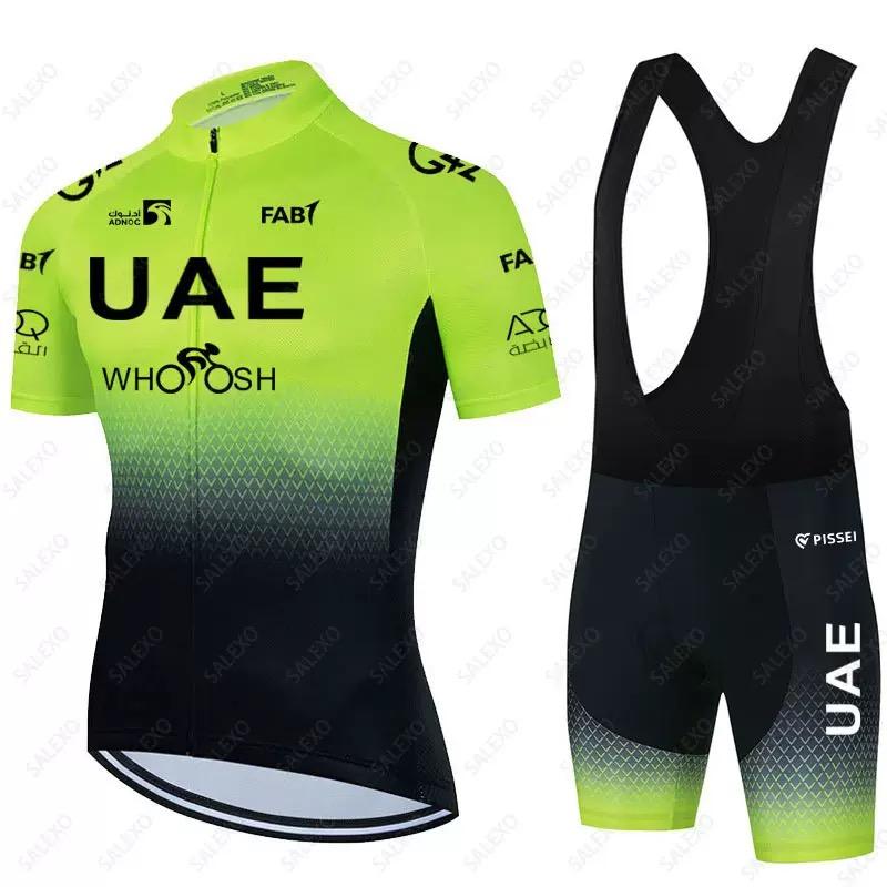 Men's outdoor cycling road bike UAE cycling set - breathable cycling shirt with three rear pockets, cycling shorts, quick-drying men's cycling top and shorts set