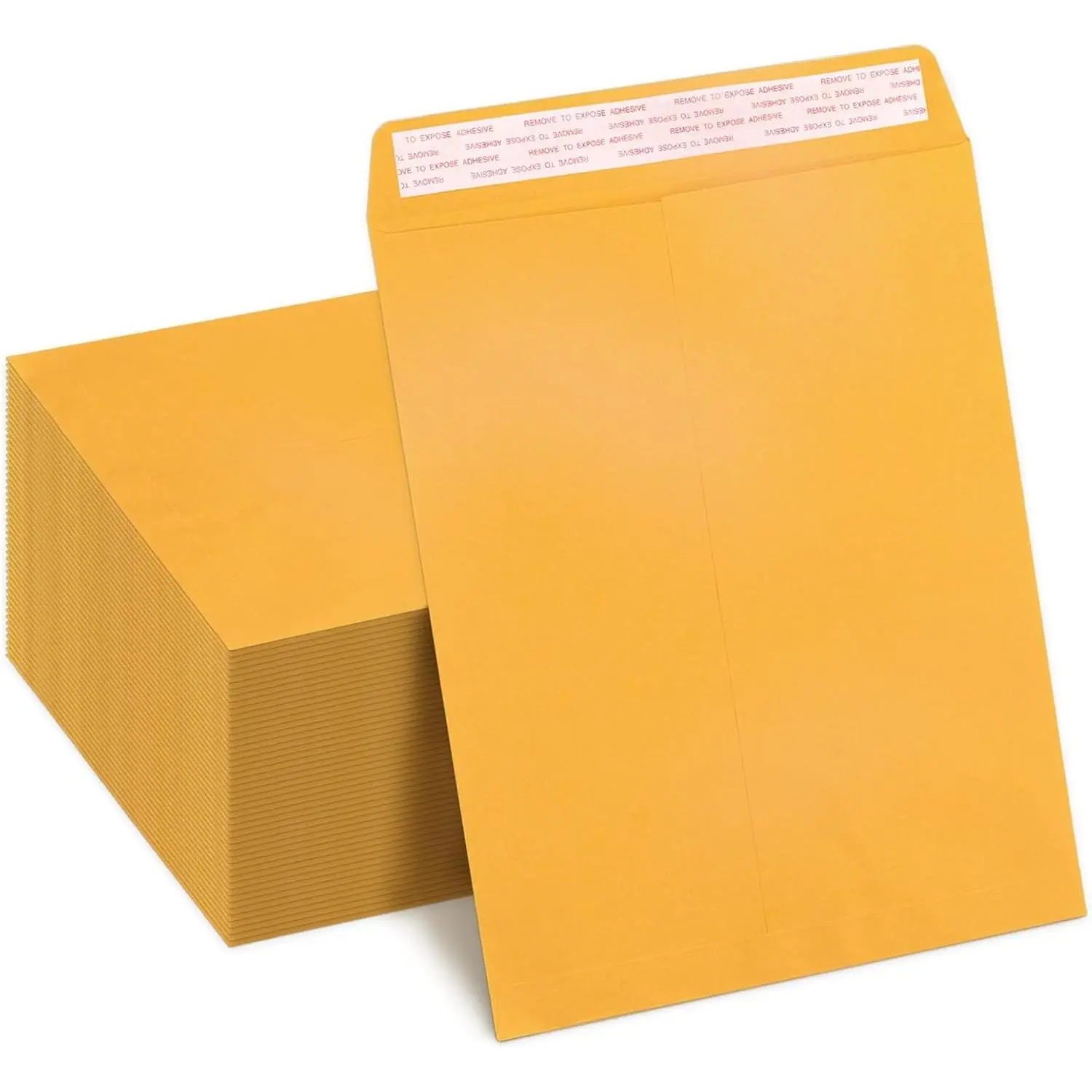 9x12 Manila Envelopes Self Seal 100 Pack, Yellow Brown Large Catalog Envelopes for Mailing, 80GSM Paper(Gift)