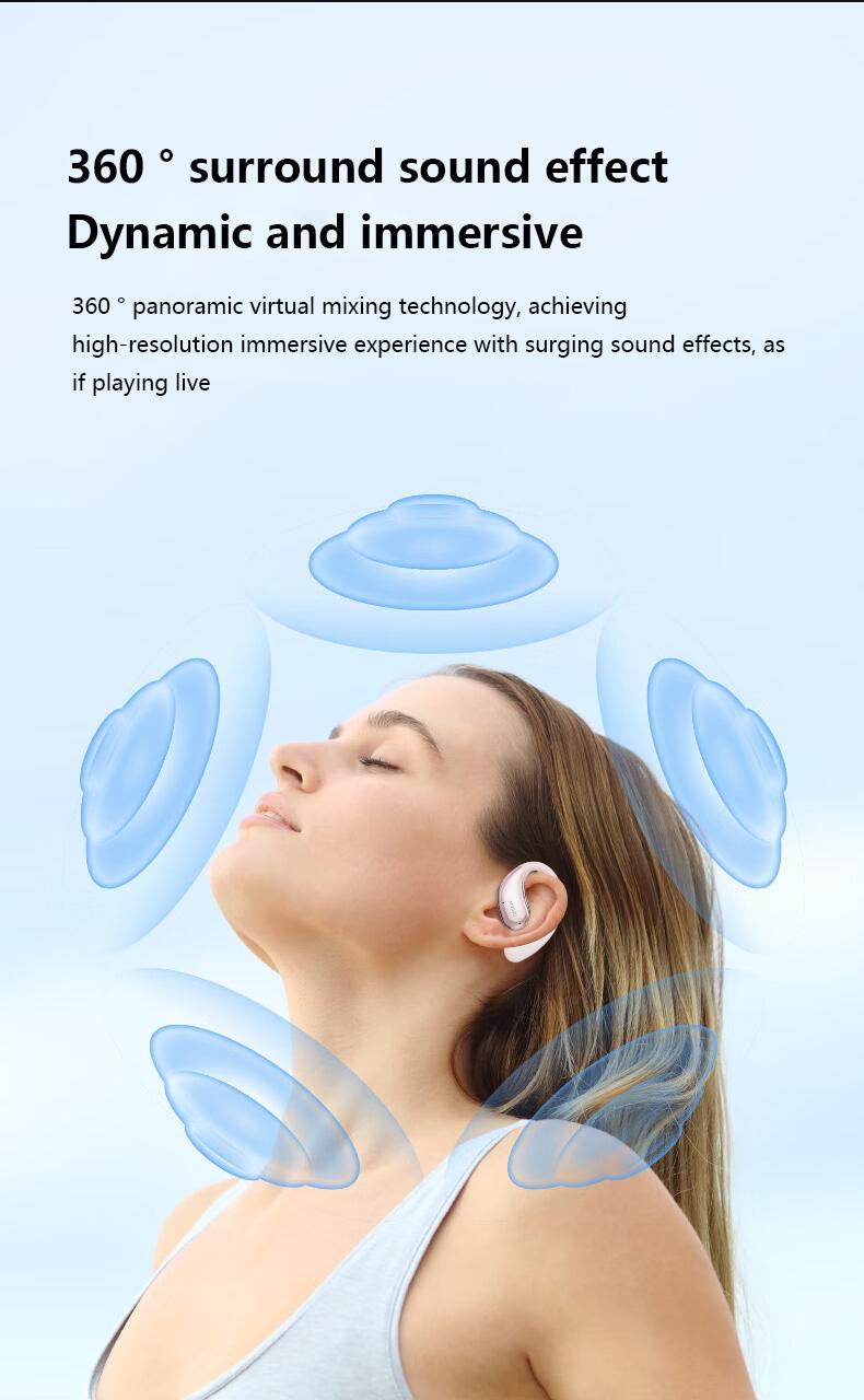 MINISO X69 OWS Wireless Headphones Open Ear Earbuds Bluetooth 5.4,Earphones HiFi Sound Headset with Charging Case Audio Electronic