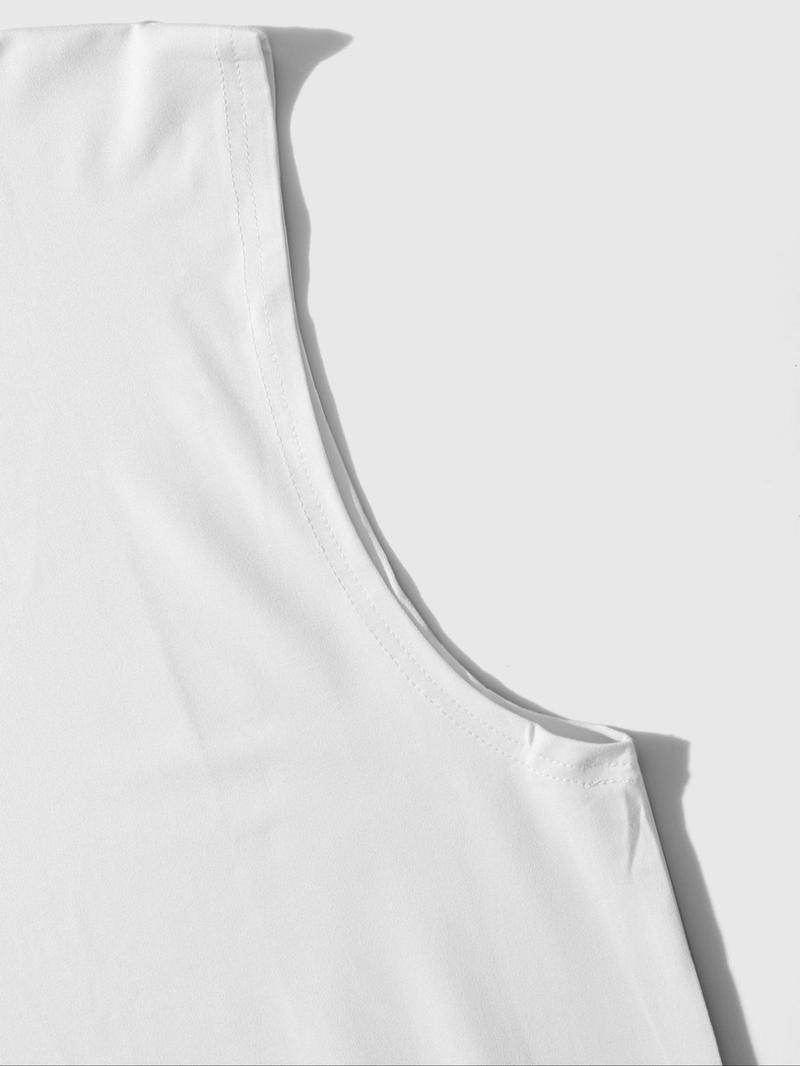 Men's Jesus Print Tank Top, Regular Fit Casual Sleeveless Round Neck Top for Daily Wear, Men's Clothes for All Seasons, Tank Tops Workout