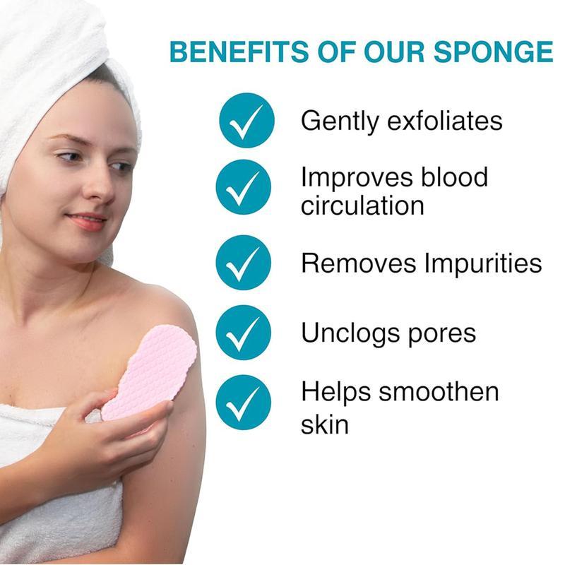 [2count]3D Bath Sponge,Random Color,Mud and Ash Scrubbing Sponge,Exfoliating Bath Sponge,Skin Friendly and Reusable,Alternative to exfoliating Gloves,MirrorZone.
