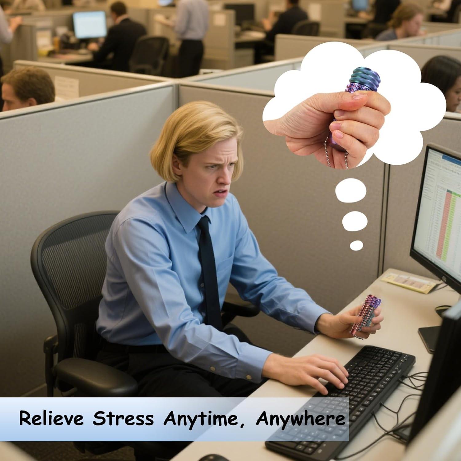 Little Ouchies Pain Fidget Toy, Rotatable Spiky Sensory Fidget for Anxiety Relief, 3D Printed Grippie Keychain for Focus & Stress Relief