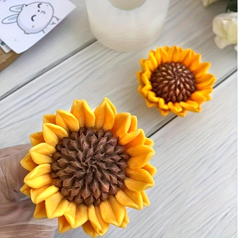 Sunflower Scented Candle Silicone Mold, Handmade Sun Flower Gypsum Ornament, Soap Drip Gel Silicone Mould, DIY Craft Tool, Sunflower Candle Making, Handcraft, Floral Scent, Handmade Crafts