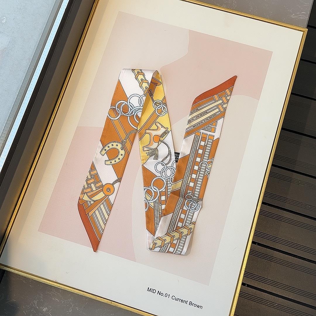 5-Piece Scarf Bag Set for Women, Narrow Scarf with Tie, Hair Accessory Neck Scarf, Fashion Gift Accessories, Ideal for Women