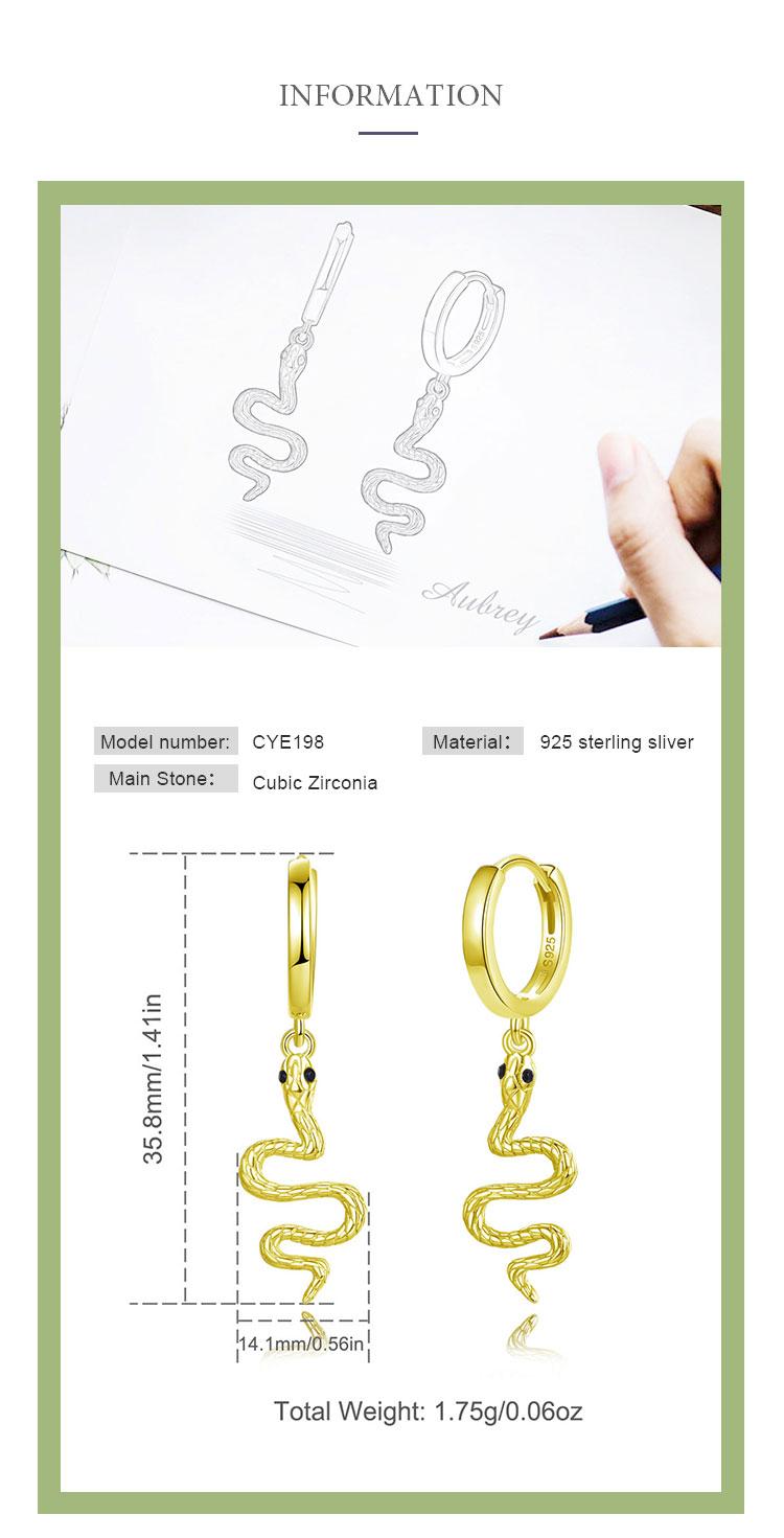 S925 Sterling Silver Snake Jewelry Set, Adjustable Gold Ring & Snake Hoop Earrings for Women, Perfect Gift for Anniversaries and Engagements