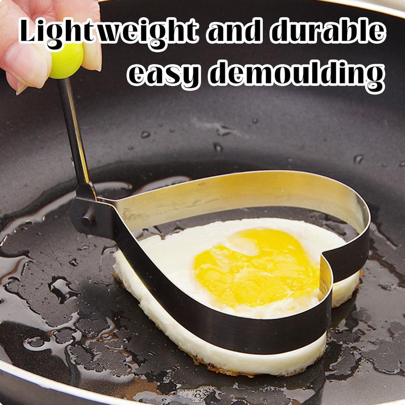 5-Piece Egg Molds,Egg and Pancake Mold Set, Egg Ring Mold, Suitable for Cooking and Frying Pancakes, Bread, and Chocolate. Fun Designs, Comfortable Handles, and Non-Slip Design.