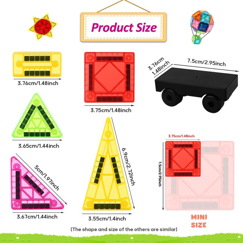 Mini Magnetic Building Blocks Kids Toy in Portable Box, Magnetic Building Set, Stem Learning & Creative Construction Ideal for Boys & Girls Birthday Gifts