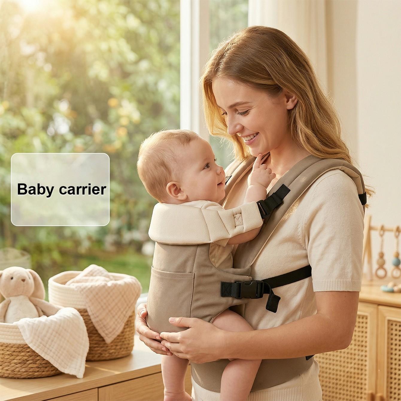 Multifunctional Baby Carrier Front and Back Use, Adjustable Kangaroo Style Backpack for Infants, Hands-Free Baby Sling for Travel