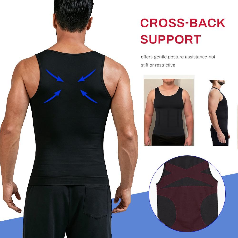 Mens Compression Shapewear Sleeveless Tummy Control Gym Fitness Soft Body Shaper Breathable Tank Top