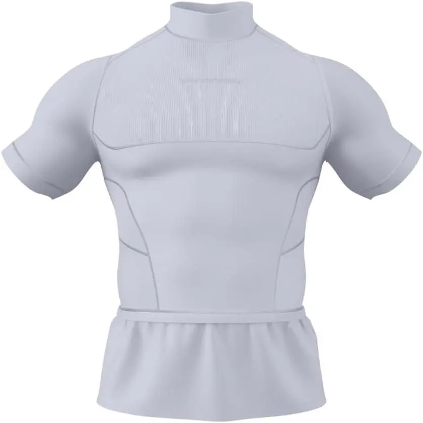 Compression Football Short Sleeve Turtleneck Shirt with Built-in Loose Look, Performance Base Layer