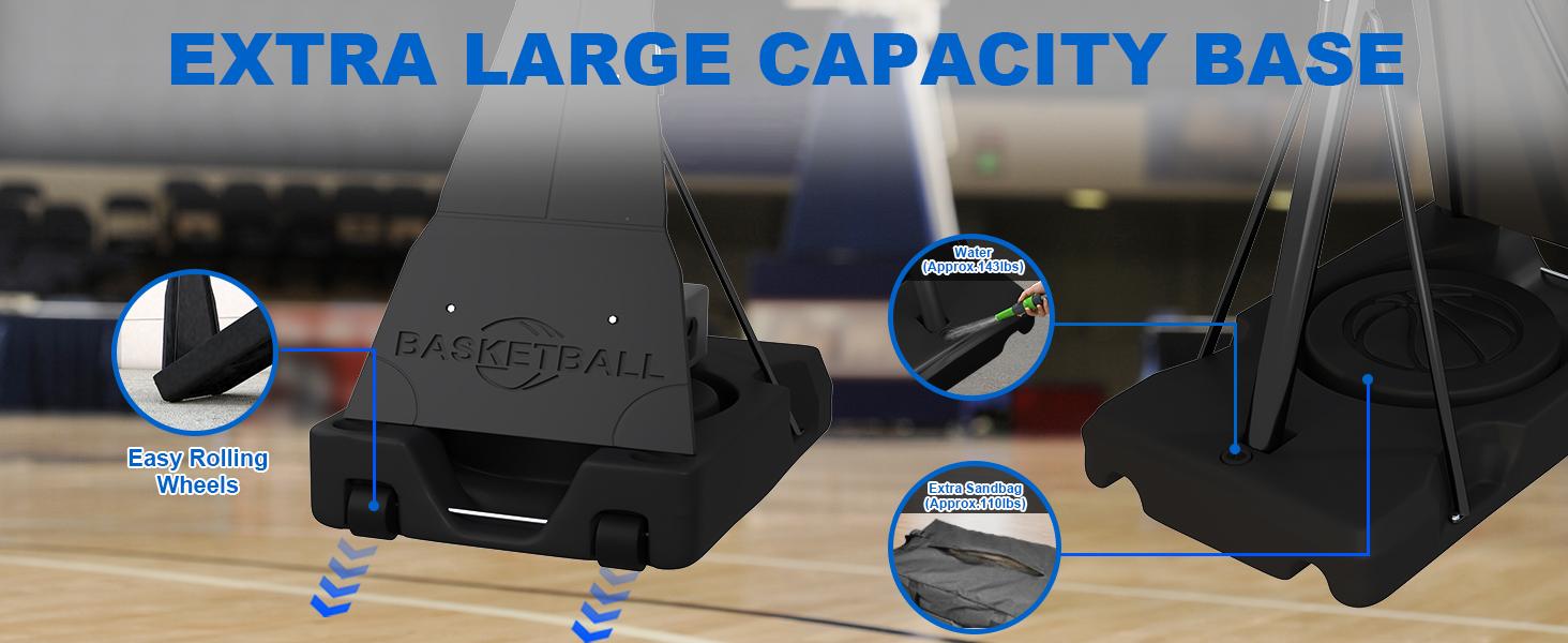 Cofiyard Portable 44/54 Inch Basketball Rack with LRD Light, Shockproof and Non-Fragile, Adjustable Height from 5.25 to 10 Feet, With Sandbags, Suitable for Children and Adults, Family Fitness Use