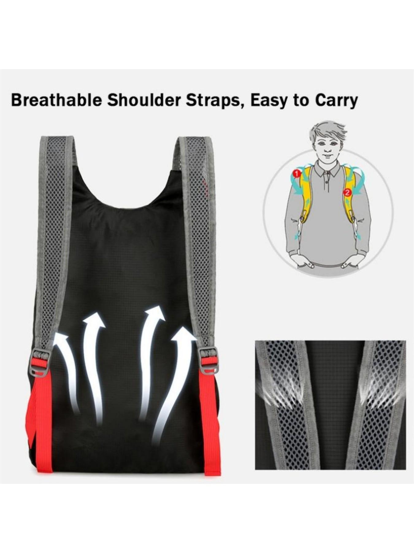 Large Capacity Mountain Bike Riding Backpack, Multifunctional Foldable Storage Bag, Lightweight Waterproof Polyester Sports Shoulder Bag, Hiking Camping Outdoor Travel Backpack, Perfect Gift