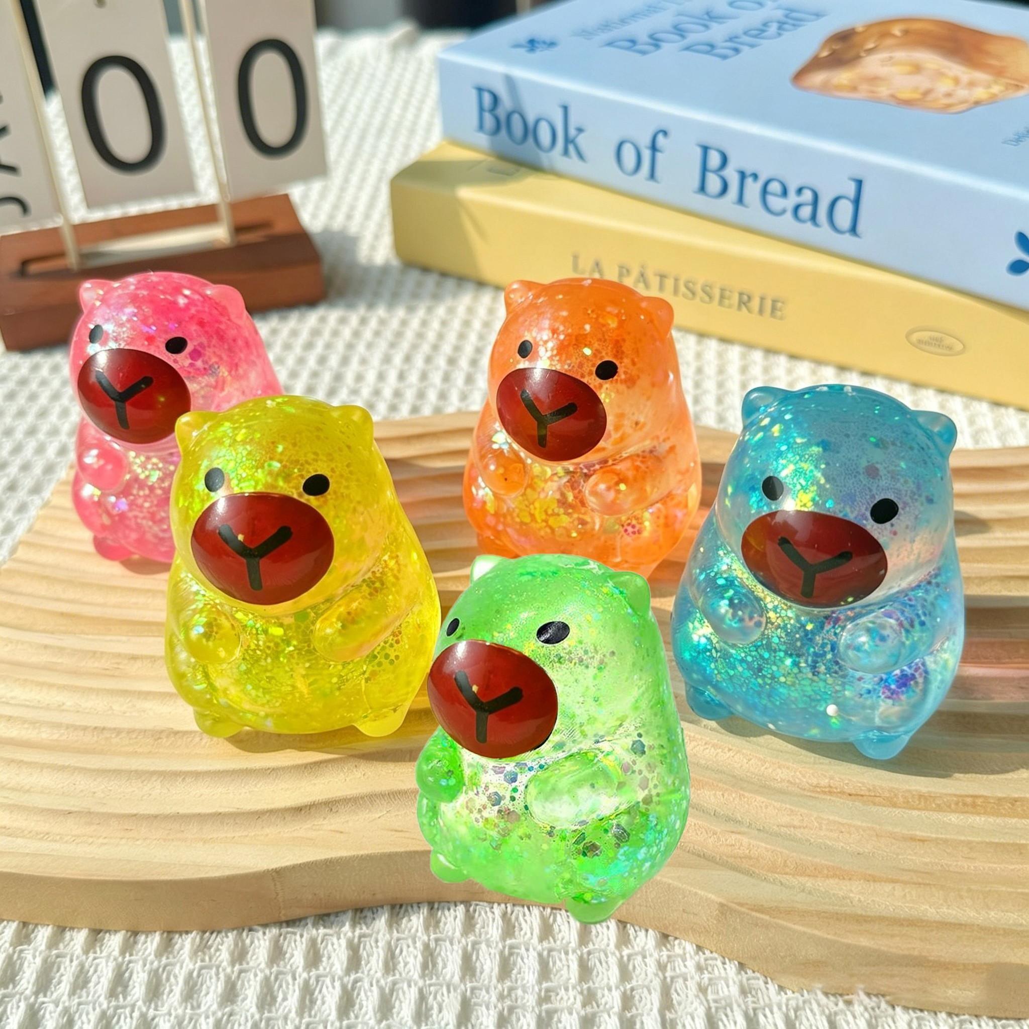 5-Piece Blind Box Set, Soft Shell Octopus Candy Flash Card, Cute Strawberry Cookie Squeeze Toy, Stress Relief Gift Kit, Random Colors