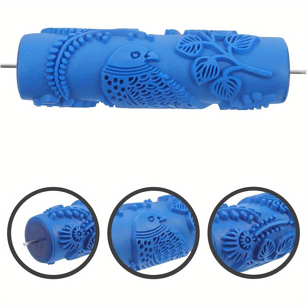 A 175mm patterned textured rubber drum for walls, furniture and ceilings in navy blue, perfect for Thanksgiving and New Year gifts, ideal for polishing and sanding