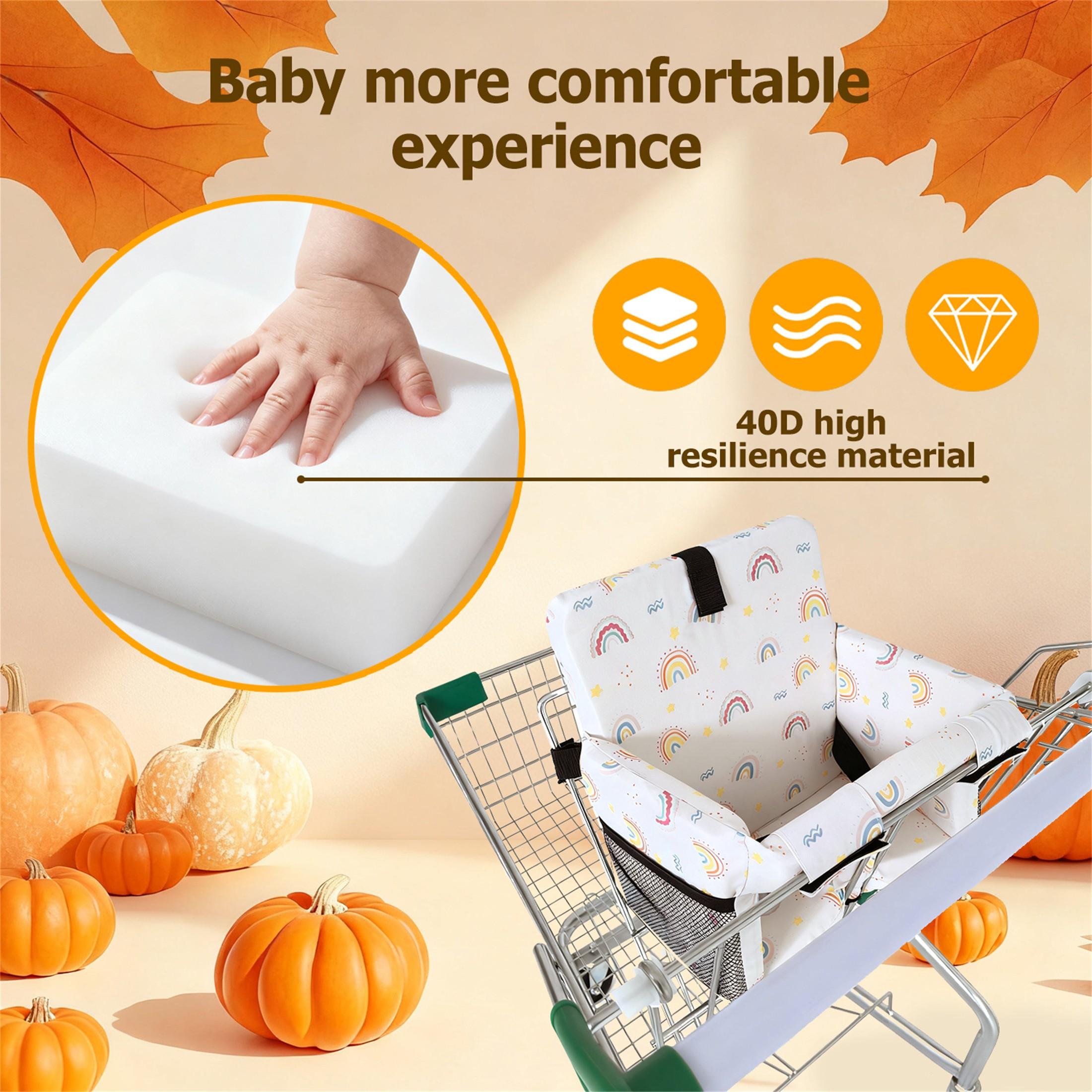 Shopping Cart Cover Set, High Chair Seat Cover, Stroller Cushion Cover, Shopping Cart Seat Protector, Durable & Easy Clean,Baby Shopping Cart Cover