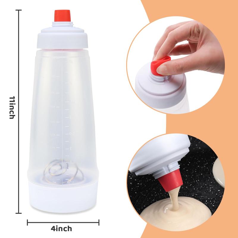 2-Pack Batter Mixer & Dispenser Bottle 33 Oz Silicone Squeeze with BlenderBall for Pancake Cupcake Crepe Making Durable Kitchen Tool Precise Dispensing Smooth Batter 2-Pack Batter Mixer & Dispenser Bottle 33 Oz Silicone Squeeze with BlenderBall for Pancake Cupcake Crepe Making Durable Kitchen Tool Precise Dispensing Smooth Batter