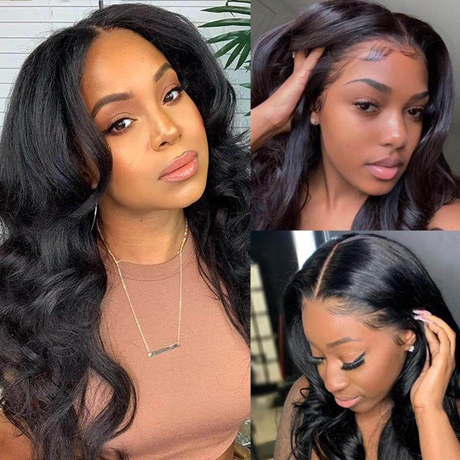 Body Wave V Part Wig Synthetic Wigs for Women Full Head Clip In Hair Wear and Go Glueless Hair Synthetic Wigs