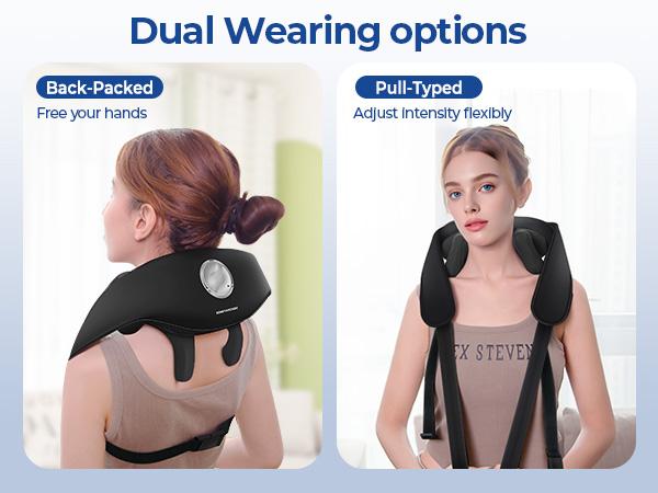 KingPavonini Neck New upgraded neck and shoulder massager,  the sixth generation 6D Shiatsu  massage the trapezius muscle, deep tissue, relieve neck and shoulder pain Comfort with Adjustable Width and Voice Prompt, Wireless Back Massager with Heat