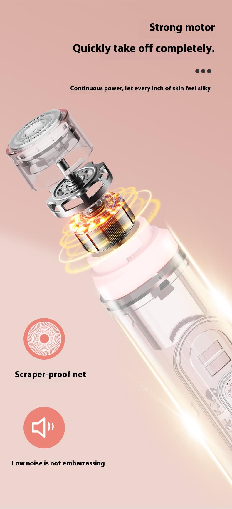 【01】【Rendoo】Private Shaver This rechargeable two-in-one electric shaver with razor function is suitable for both body and facial hair. Its dual-head design allows for painless trimming of pubic hair, face, underarms, and legs.