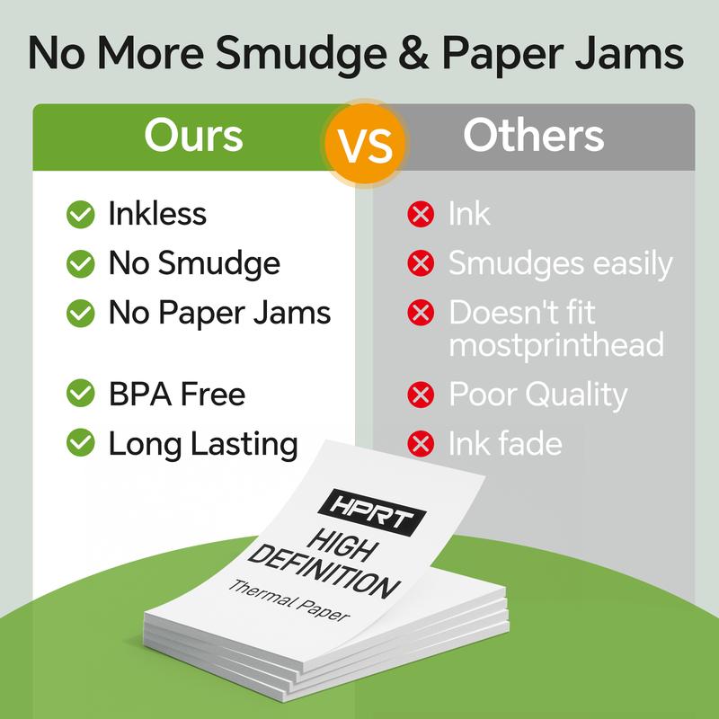 400-1000 Sheets Value Pack Thermal Paper – US Letter 8.5x11"& A4, Compatible with HPRT MT610/MT610 Pro, Portable Thermal Printers – BPA Free