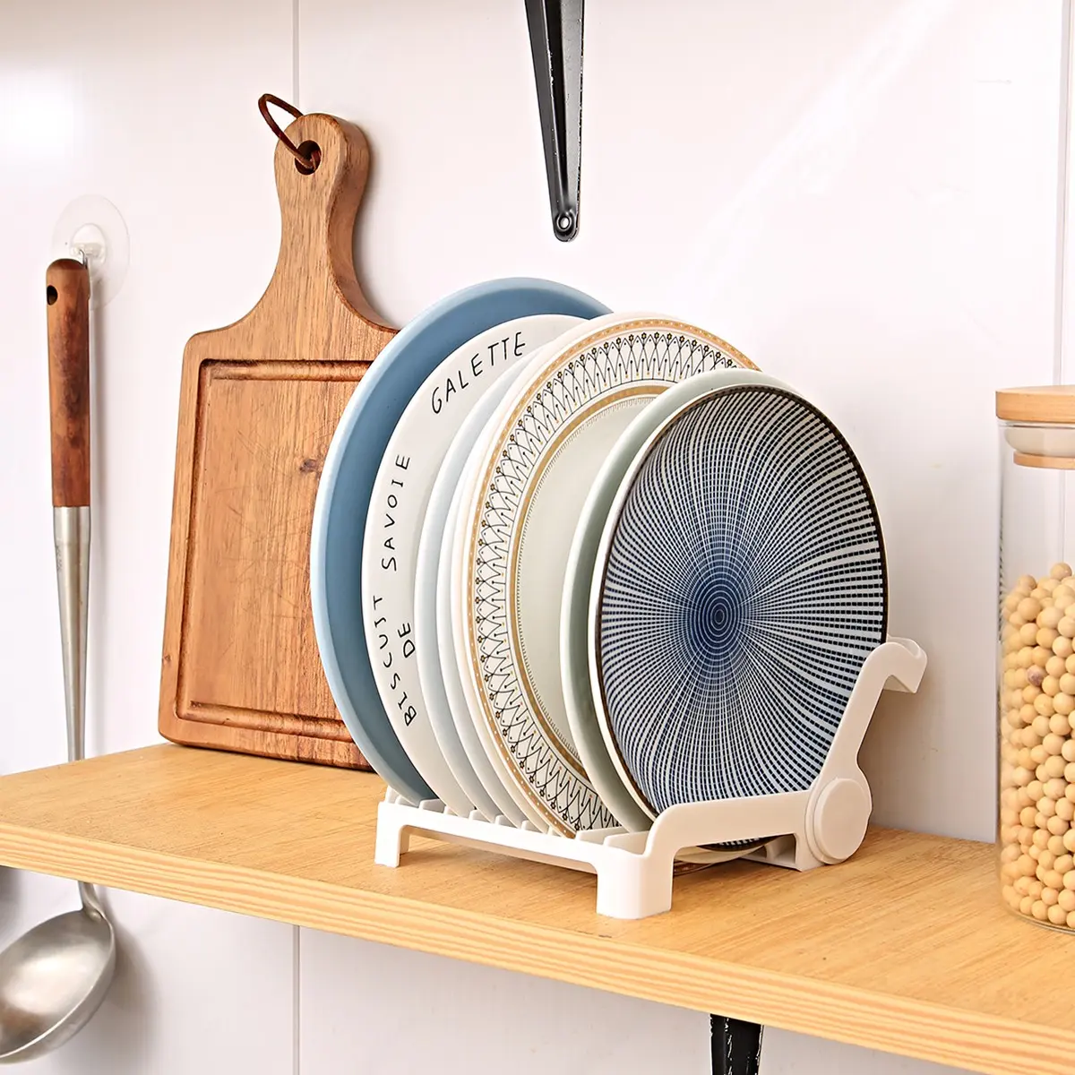 Foldable Dish Rack, Durable Storage Solution for Plates and Bowls, Space-Saving Design for Home Kitchens, Easy-To-Use Organizer