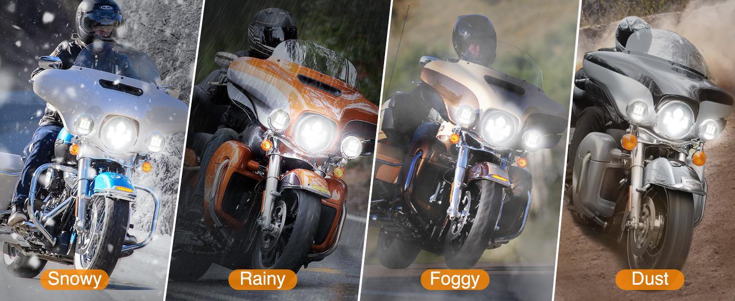Nilight Motorcycle LED Headlamp Kit - 7in Front Lights, 4.5in Chrome Waterproof Durable Fog Lights, Cooling LED Upgrade & Replacement for Motorcycles, Led Lights, 4.5 Inch Fog Light Nilight Motorcycle LED Headlamp Kit - 7in Front Lights, 4.5in Chrome Waterproof Durable Fog Lights, Cooling LED Upgrade & Replacement for Motorcycles, Led Lights, 4.5 Inch Fog Light