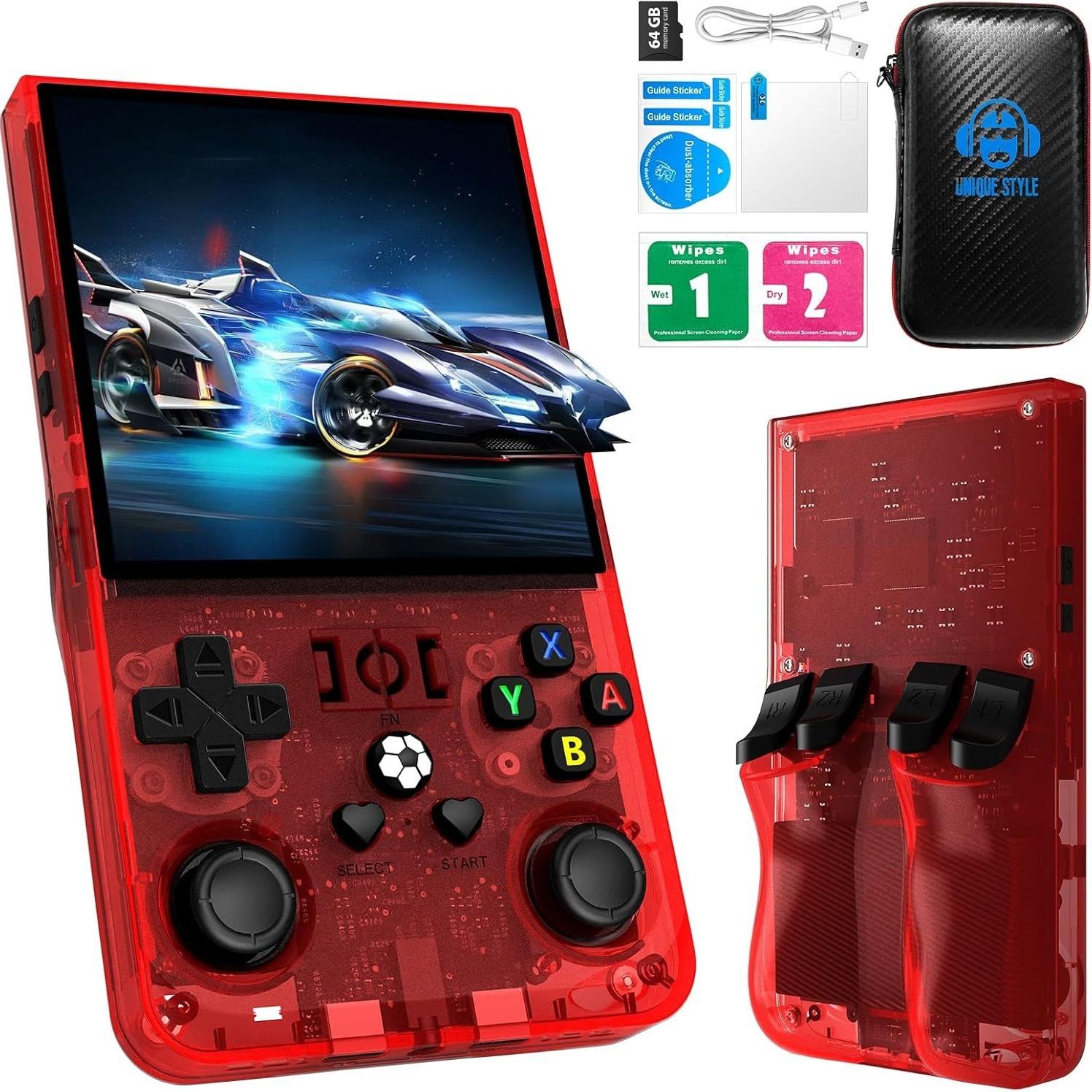 R36max Retro Handheld Game Console, 64GB Storage, 22000+ Classic Games, Portable Open Source Linux System, 4K HD Screen Video Player, Gaming Console