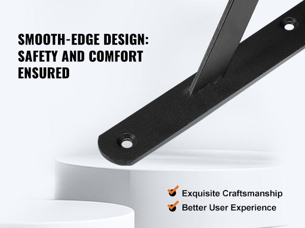 VEVOR Shelf Bracket, 12x 8 in 10 Pcs, Heavy Duty Floating Shelf Brackets, Brackets for Shelves, 3mm Thick Matte Black Triangle Shelf Bracket, Steel Shelving Brackets with 160 lbs Load Capacity