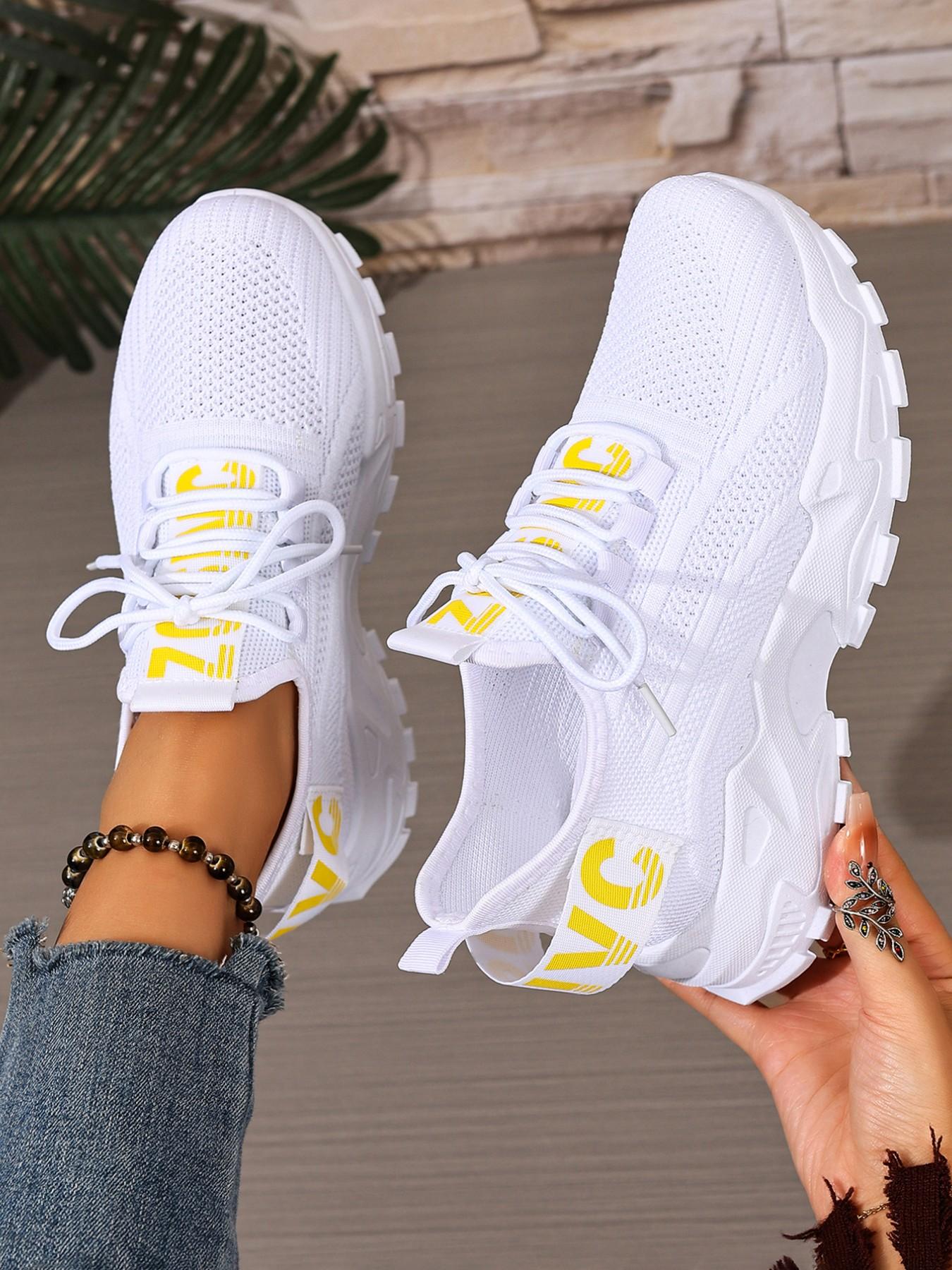 Women's Fashion Lace-Up Low-Top Sneakers, Lightweight Comfortable Casual Shoes, Breathable Running Shoes, Fashionable Running Shoes for Vacation Travel
