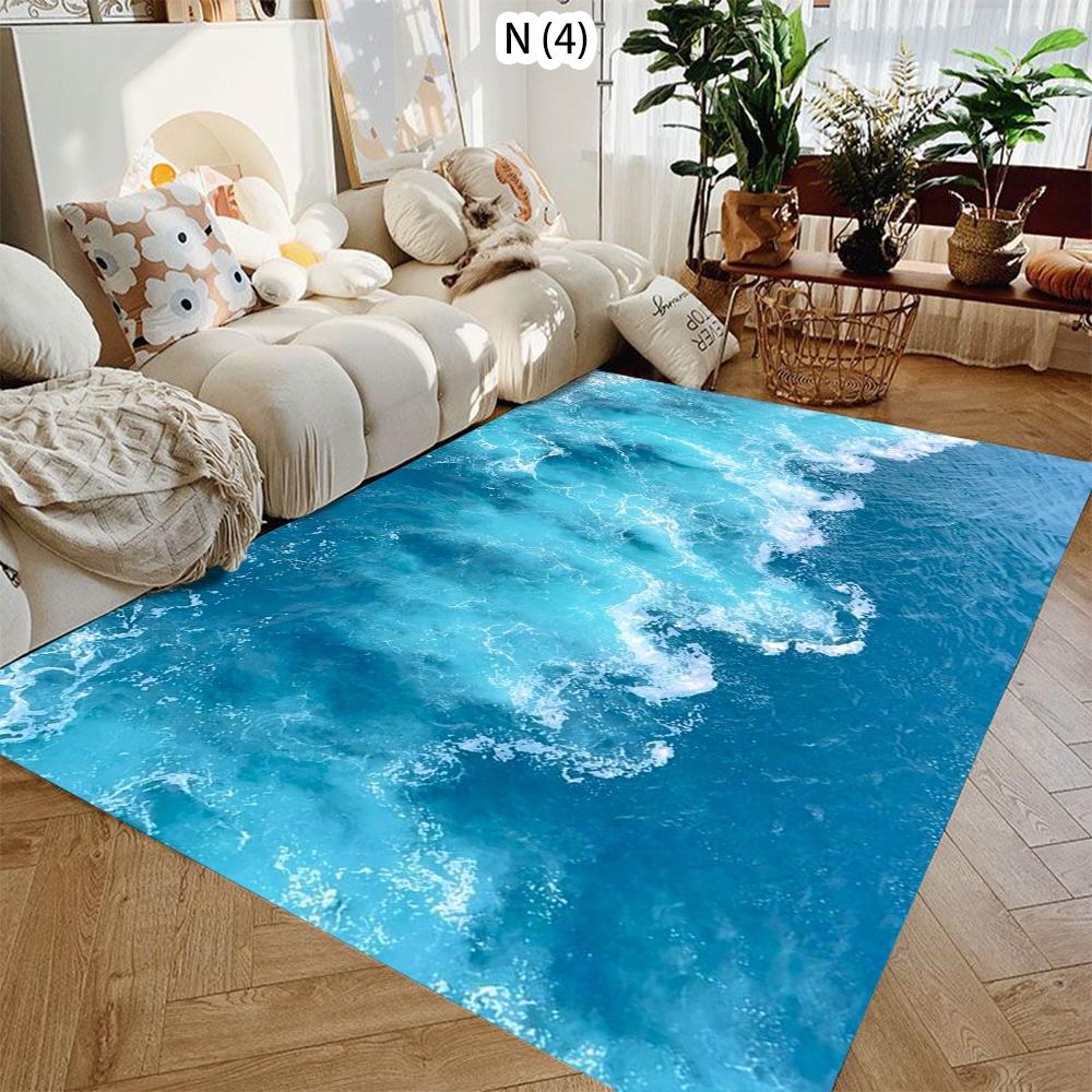 2D Beach Starfish Flannel Area Rug - Realistic Ocean Sandy Shore Print Soft Mat for Living Room & Bedroom, Non-Slip Coastal Home Decor #BeachStarfishRug #OceanSandyMat #CoastalHomeDecor #2DSeasideCarpet #NonSlipFlannelRug