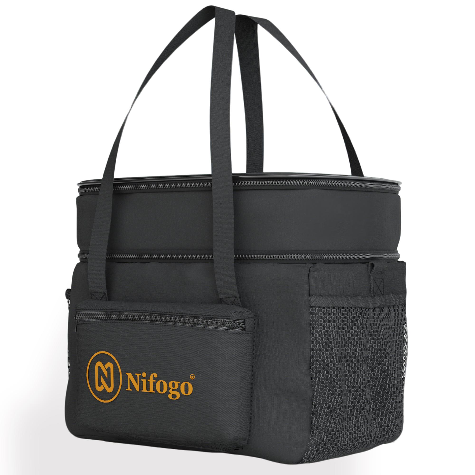 Nifogo 15/11L Large Capacity Insulated Lunch Box Bag Reusable Stain & Tear-Resistant Eco-Friendly for Fresh Meals Ideal for Work School Camping Men Women