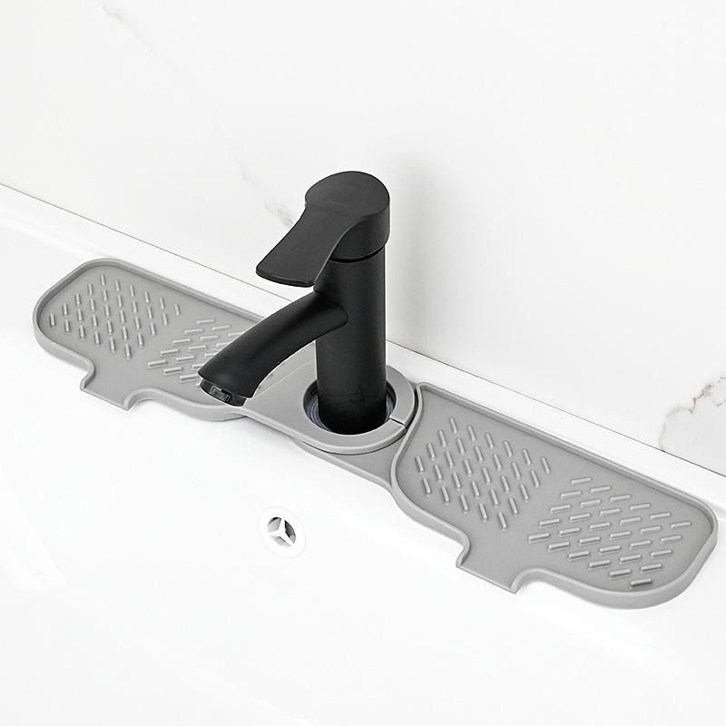 Silicone Drying Mat Sink Faucet and Countertop Organizer for Soap and Accessories