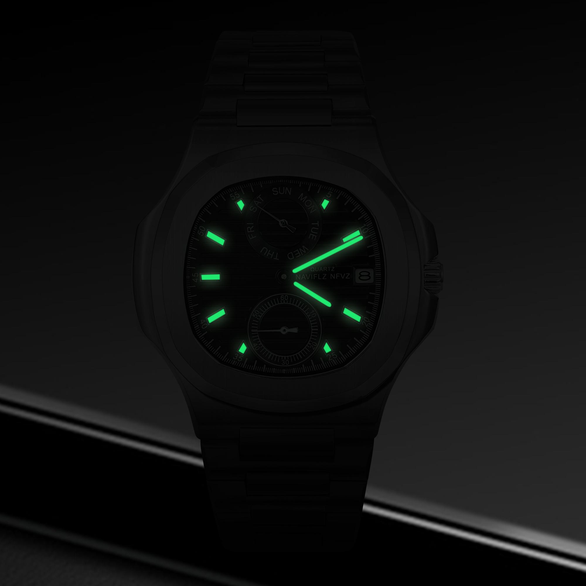 NAVIFLZ NFVZ  Luxury Men Wristwatch Business Waterproof Luminous Date Man Watch Stainless Steel Men's Quartz Watches Relogio Masculino